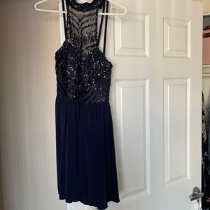 Royal Blue sequin short dress